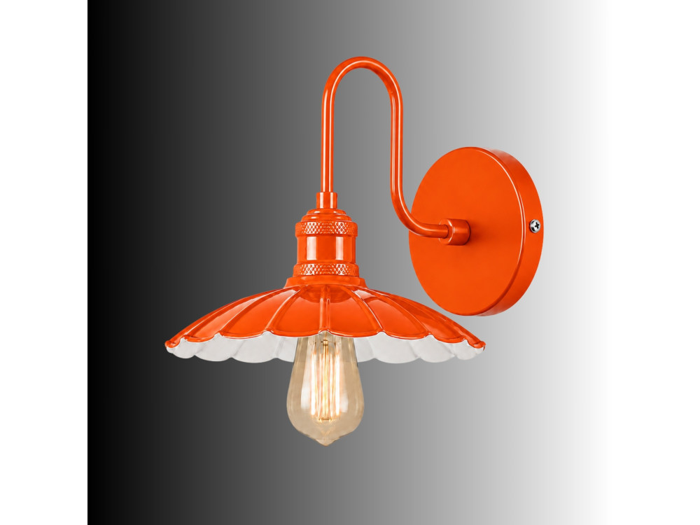 Candeeiro de parede em metal «Volan» - 25 x 30 cm - Laranja