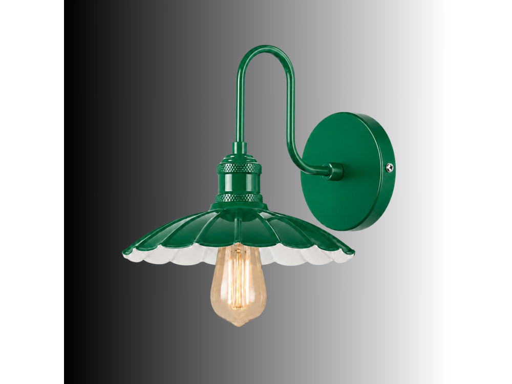 Candeeiro de parede em metal «Volan» - 25 x 30 cm - Verde