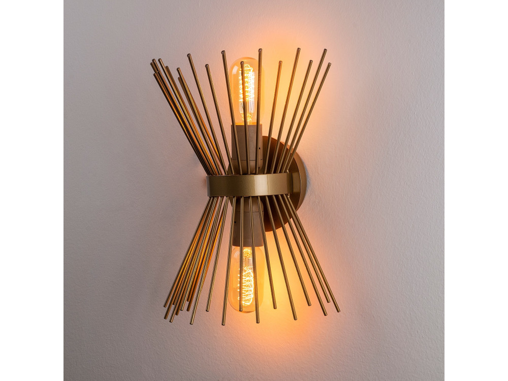Candeeiro de parede em metal «Kirpi» - 23 x 23 cm - Dourado