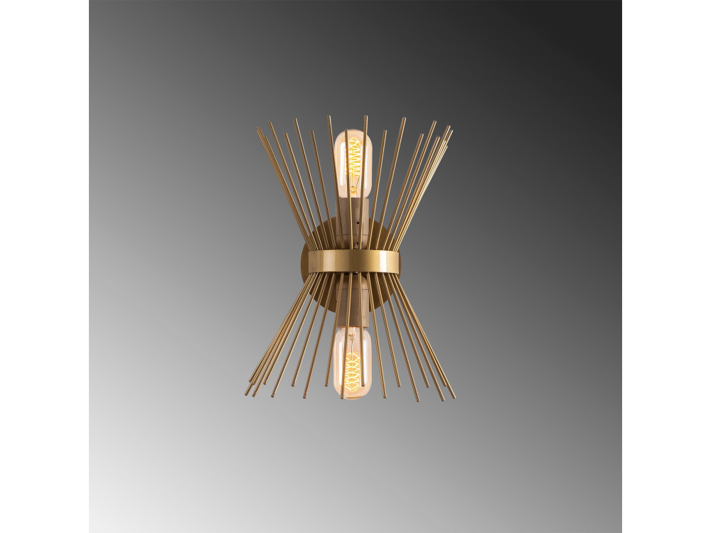 Candeeiro de parede em metal «Kirpi» - 23 x 23 cm - Dourado