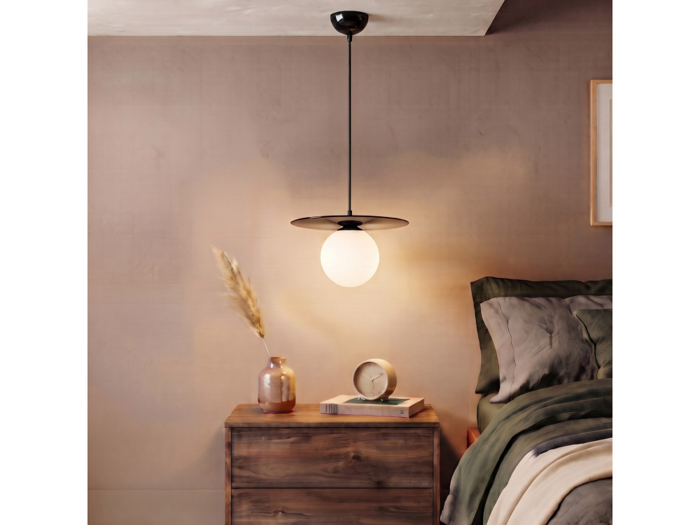Candeeiro suspenso em metal «Vesper» - 40 x 40 cm - Preto