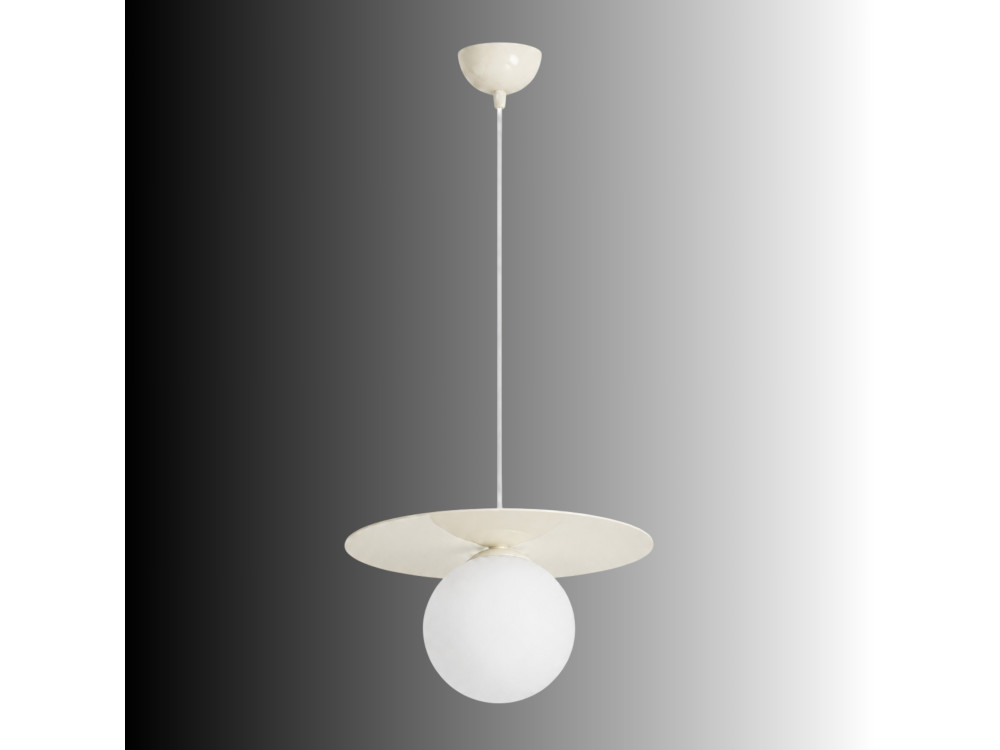Candeeiro suspenso em metal «Vesper» - 40 x 40 cm - Bege