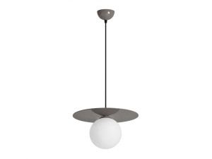 Candeeiro suspenso em metal «Vesper» - 40 x 40 cm - Cinzento