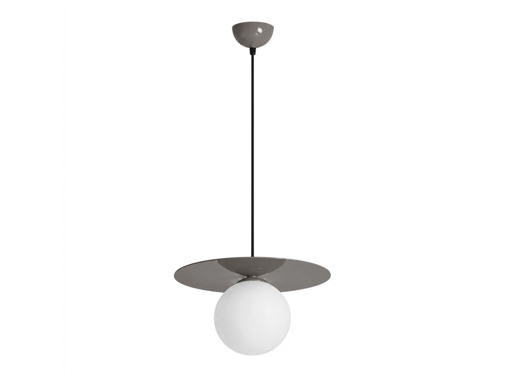Candeeiro suspenso em metal «Vesper» - 40 x 40 cm - Cinzento