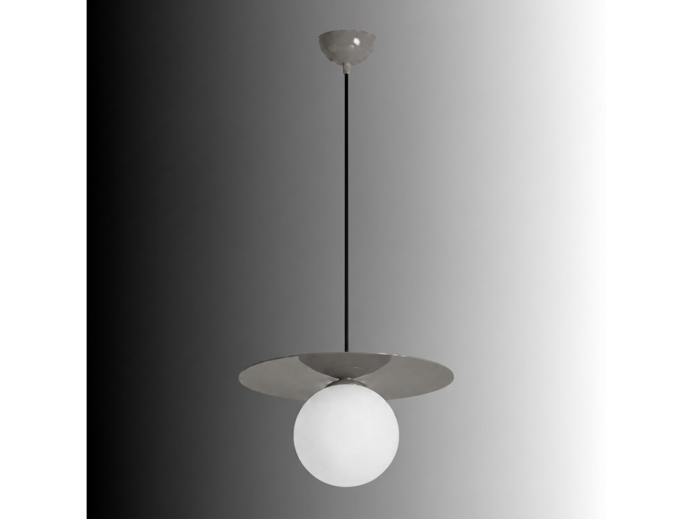 Candeeiro suspenso em metal «Vesper» - 40 x 40 cm - Cinzento