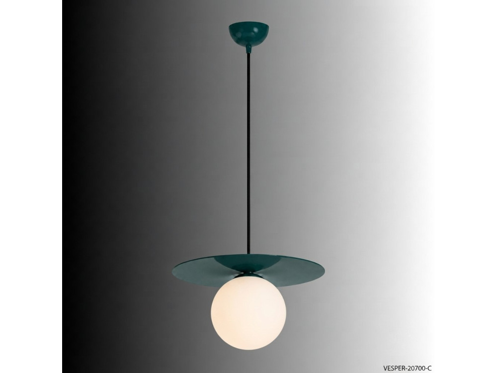 Candeeiro suspenso em metal «Vesper» - 40 x 40 cm - Verde