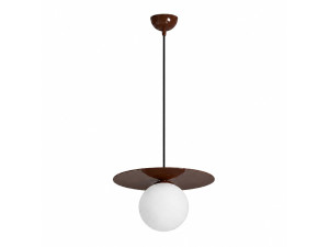 Candeeiro suspenso em metal «Vesper» - 40 x 40 cm - Castanho