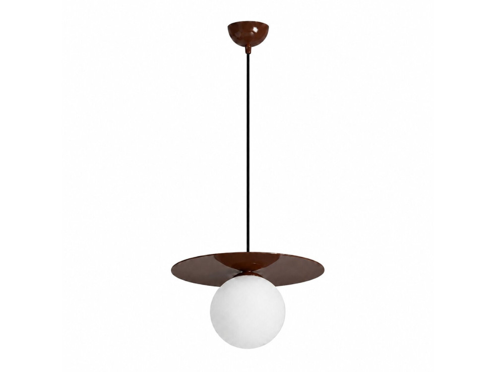 Candeeiro suspenso em metal «Vesper» - 40 x 40 cm - Castanho