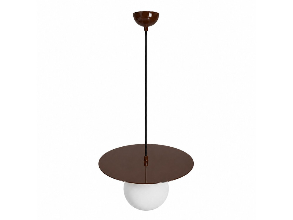 Candeeiro suspenso em metal «Vesper» - 40 x 40 cm - Castanho
