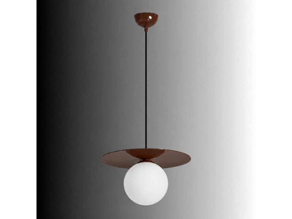 Candeeiro suspenso em metal «Vesper» - 40 x 40 cm - Castanho