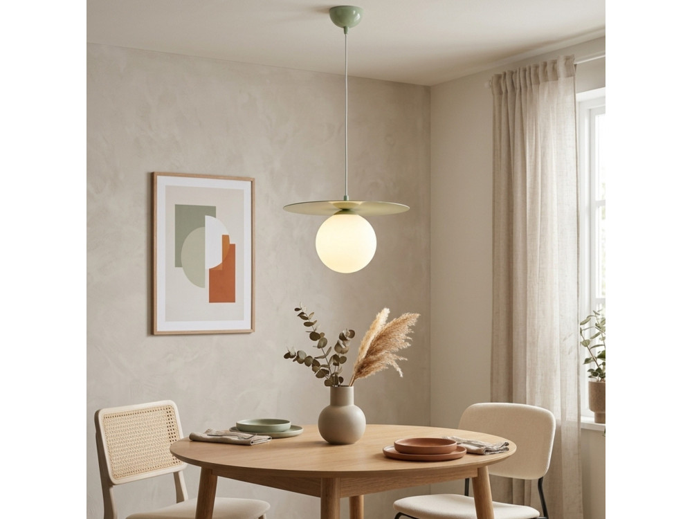 Candeeiro suspenso em metal «Vesper» - 40 x 40 cm - Verde