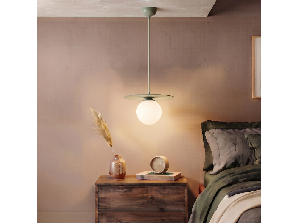 Candeeiro suspenso em metal «Vesper» - 40 x 40 cm - Verde