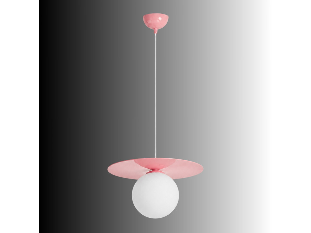 Candeeiro suspenso em metal «Vesper» - 40 x 40 cm - Rosa