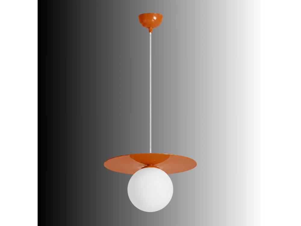 Candeeiro suspenso em metal «Vesper» - 40 x 40 cm - Laranja