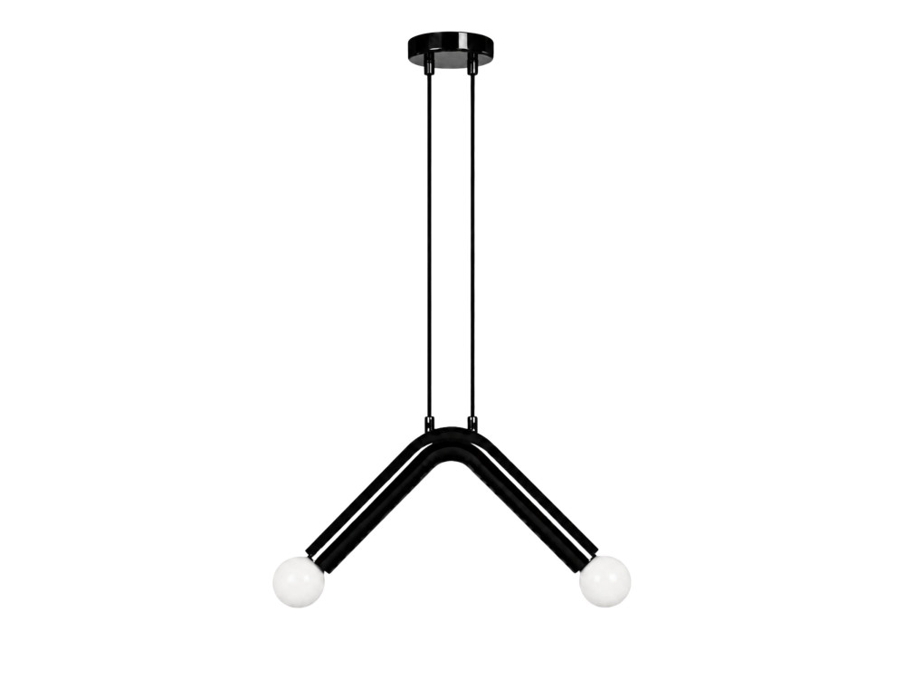 Candeeiro suspenso em metal «Balance» - 33 x 15 cm - Preto