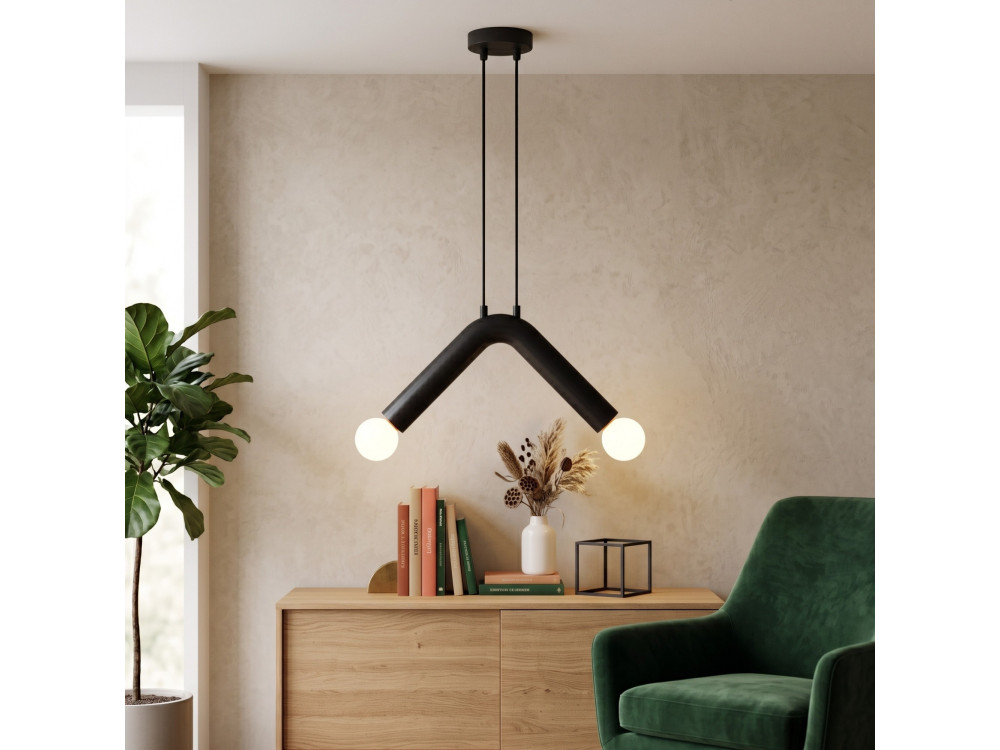 Candeeiro suspenso em metal «Balance» - 33 x 15 cm - Preto