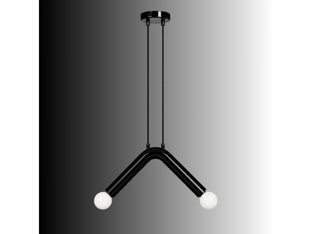 Candeeiro suspenso em metal «Balance» - 33 x 15 cm - Preto