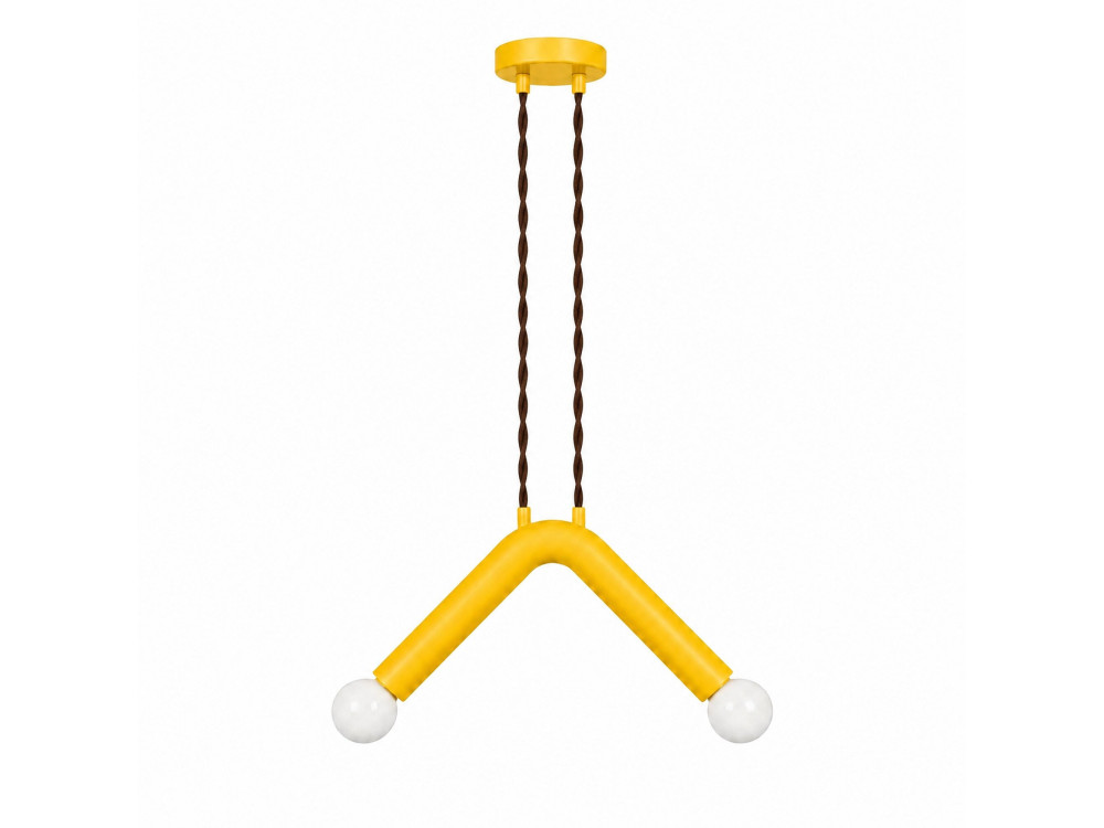 Candeeiro suspenso em metal «Balance» - 33 x 15 cm - Amarelo