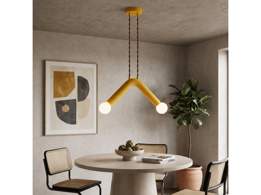 Candeeiro suspenso em metal «Balance» - 33 x 15 cm - Amarelo