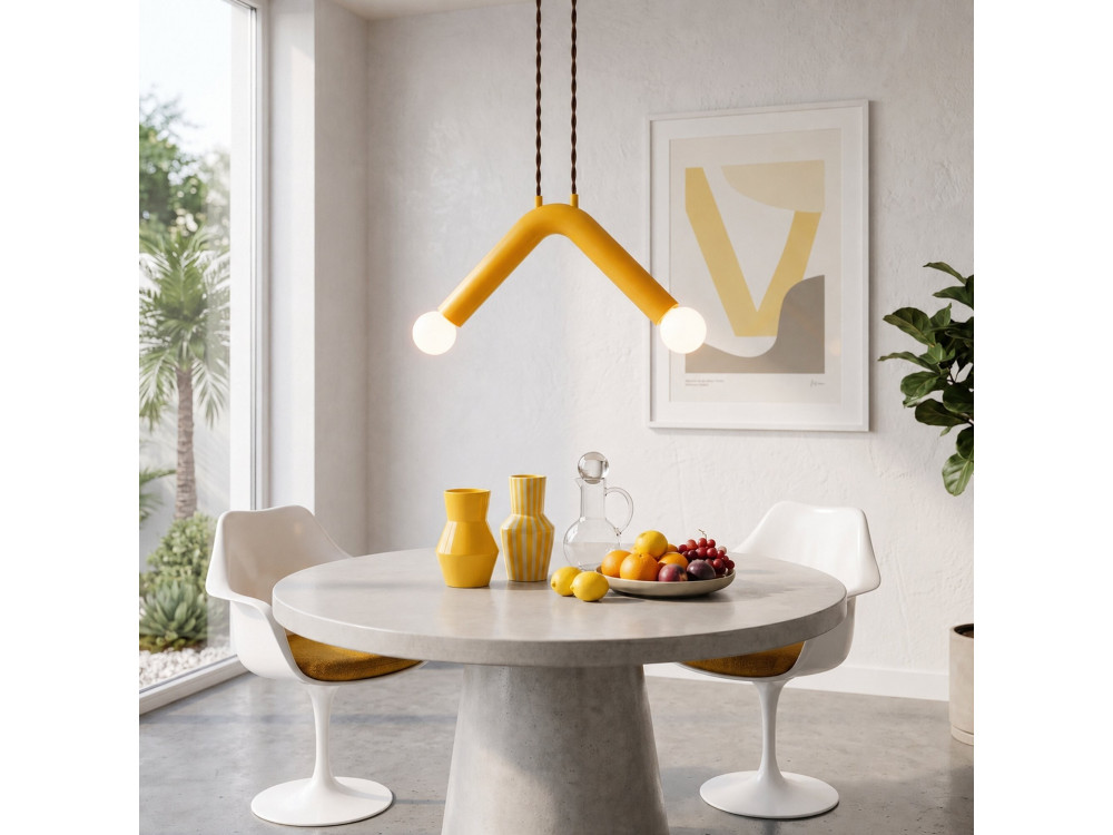 Candeeiro suspenso em metal «Balance» - 33 x 15 cm - Amarelo
