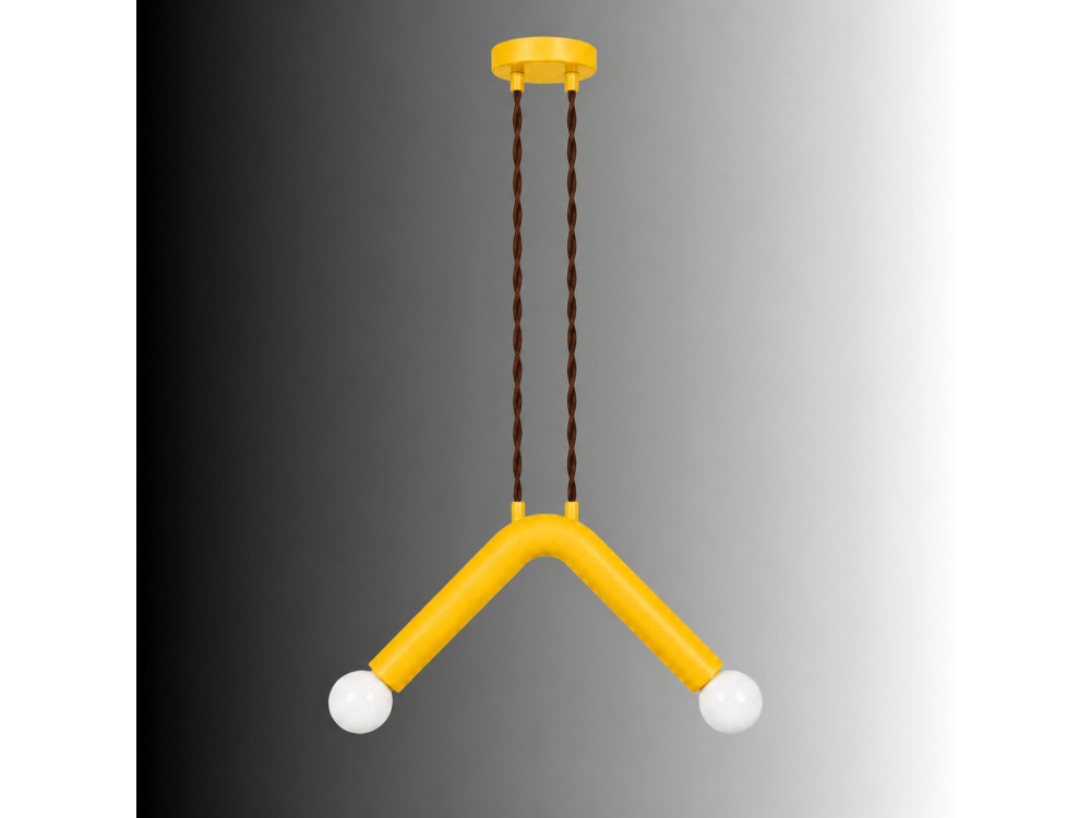 Candeeiro suspenso em metal «Balance» - 33 x 15 cm - Amarelo