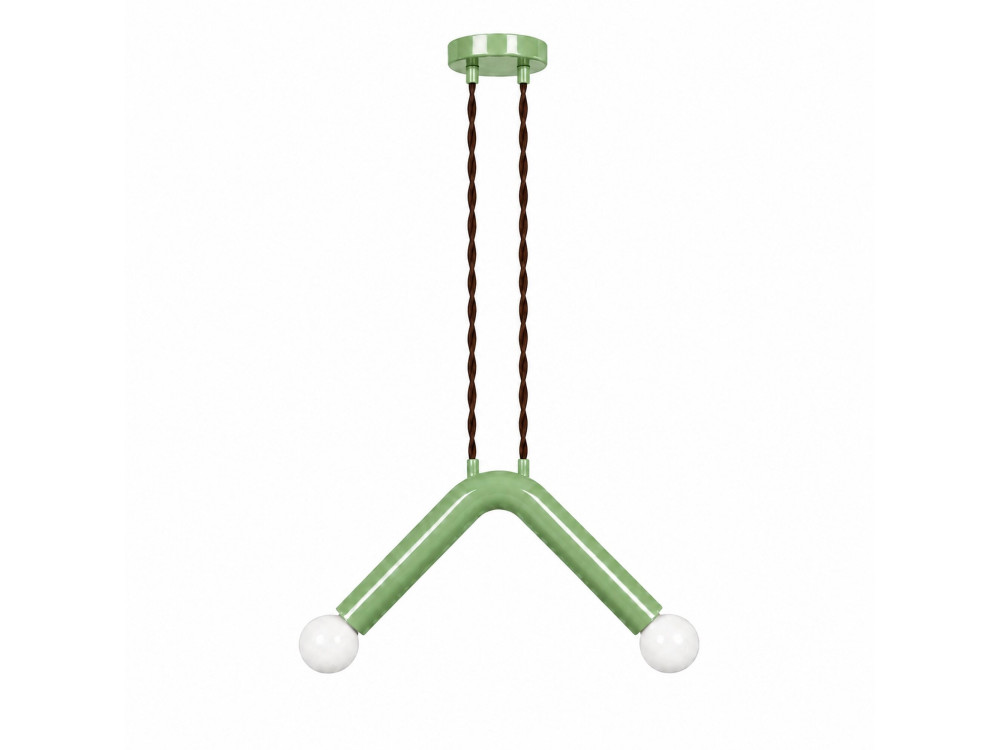 Candeeiro suspenso em metal «Balance» - 33 x 15 cm - Verde