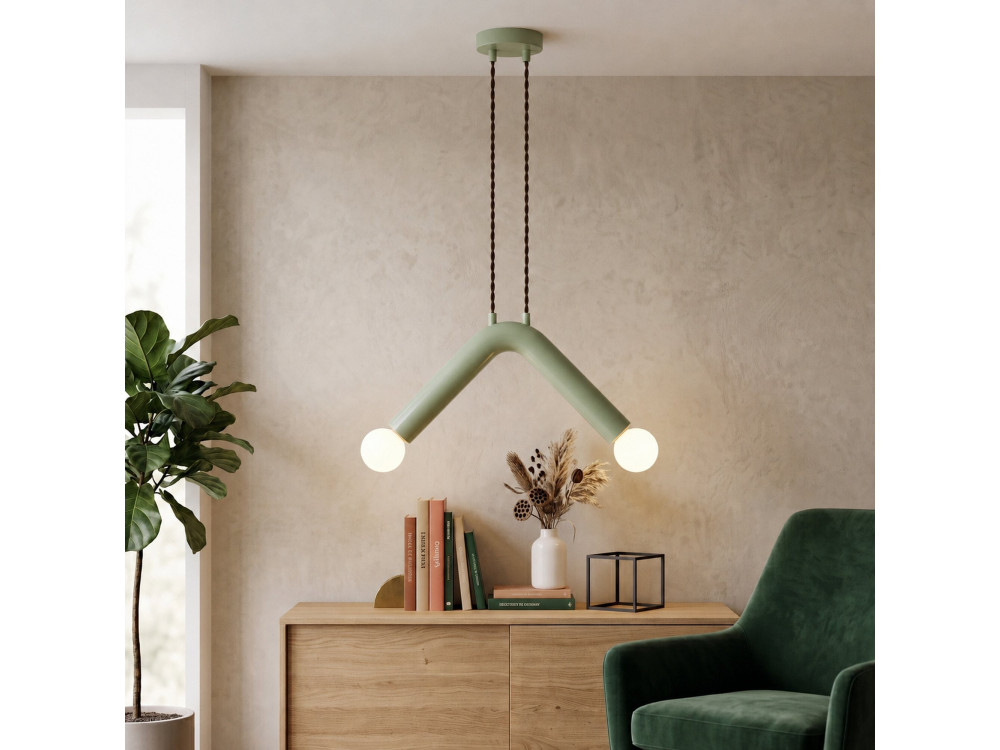Candeeiro suspenso em metal «Balance» - 33 x 15 cm - Verde