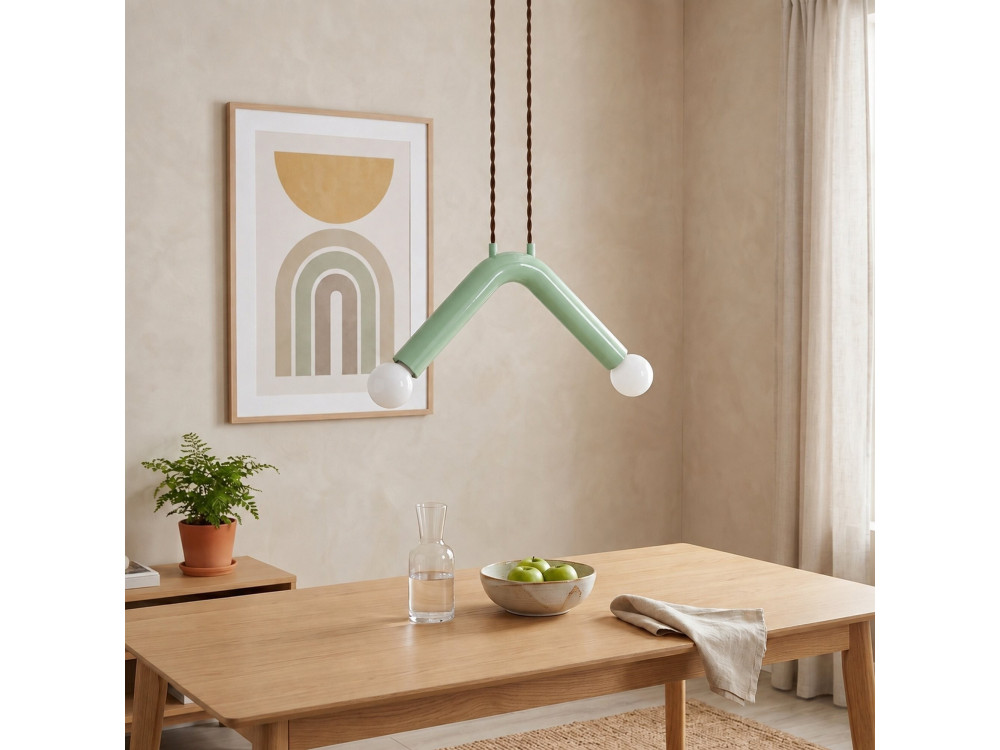 Candeeiro suspenso em metal «Balance» - 33 x 15 cm - Verde
