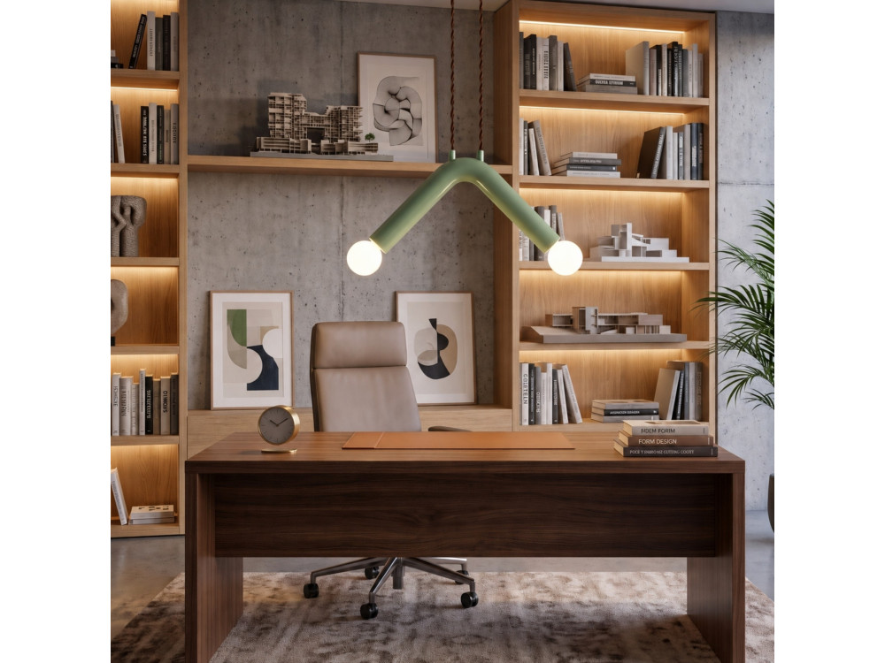 Candeeiro suspenso em metal «Balance» - 33 x 15 cm - Verde