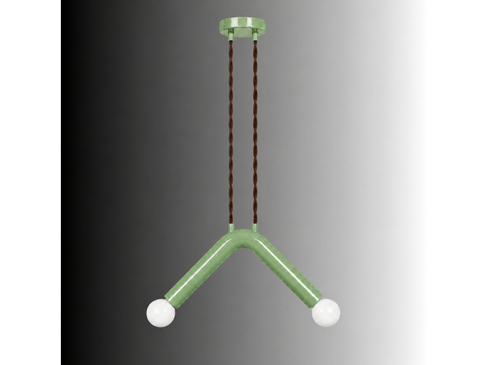 Candeeiro suspenso em metal «Balance» - 33 x 15 cm - Verde