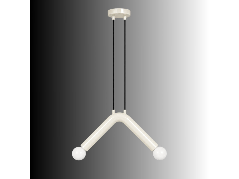 Candeeiro suspenso em metal «Balance» - 33 x 15 cm - Branco