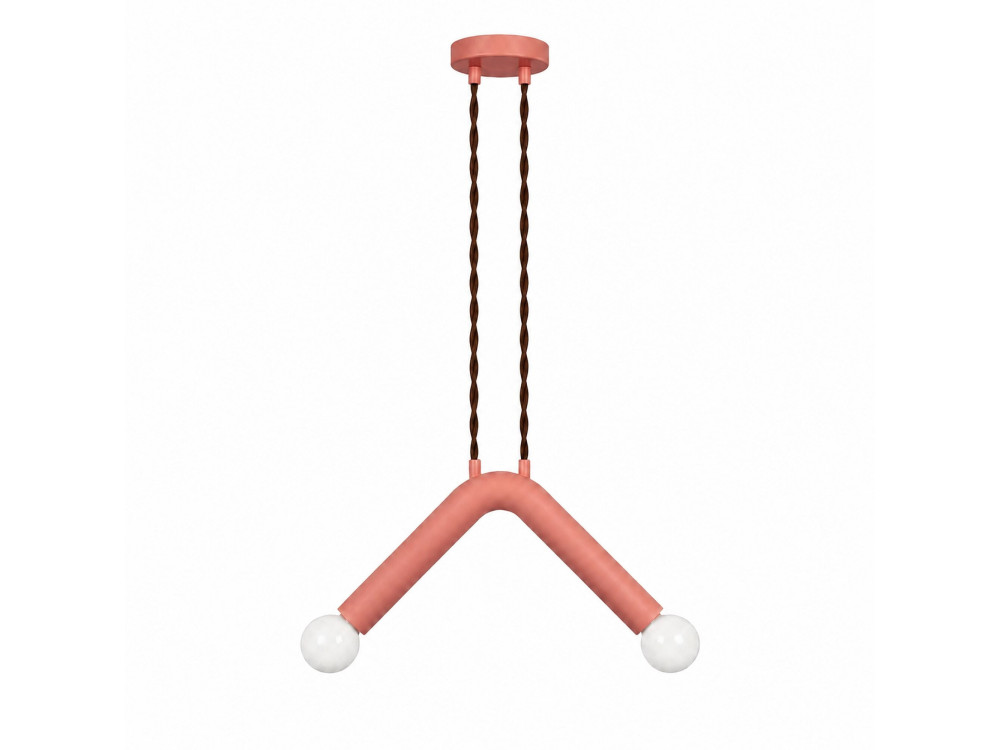 Candeeiro suspenso em metal «Balance» - 33 x 15 cm - Rosa