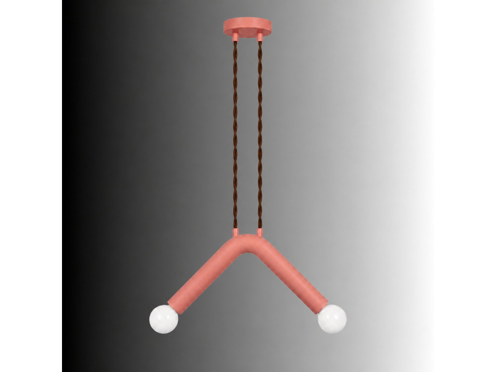 Candeeiro suspenso em metal «Balance» - 33 x 15 cm - Rosa