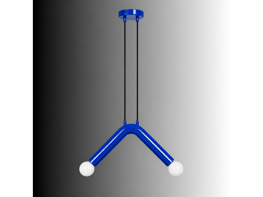 Candeeiro suspenso em metal «Balance» - 33 x 15 cm - Azul
