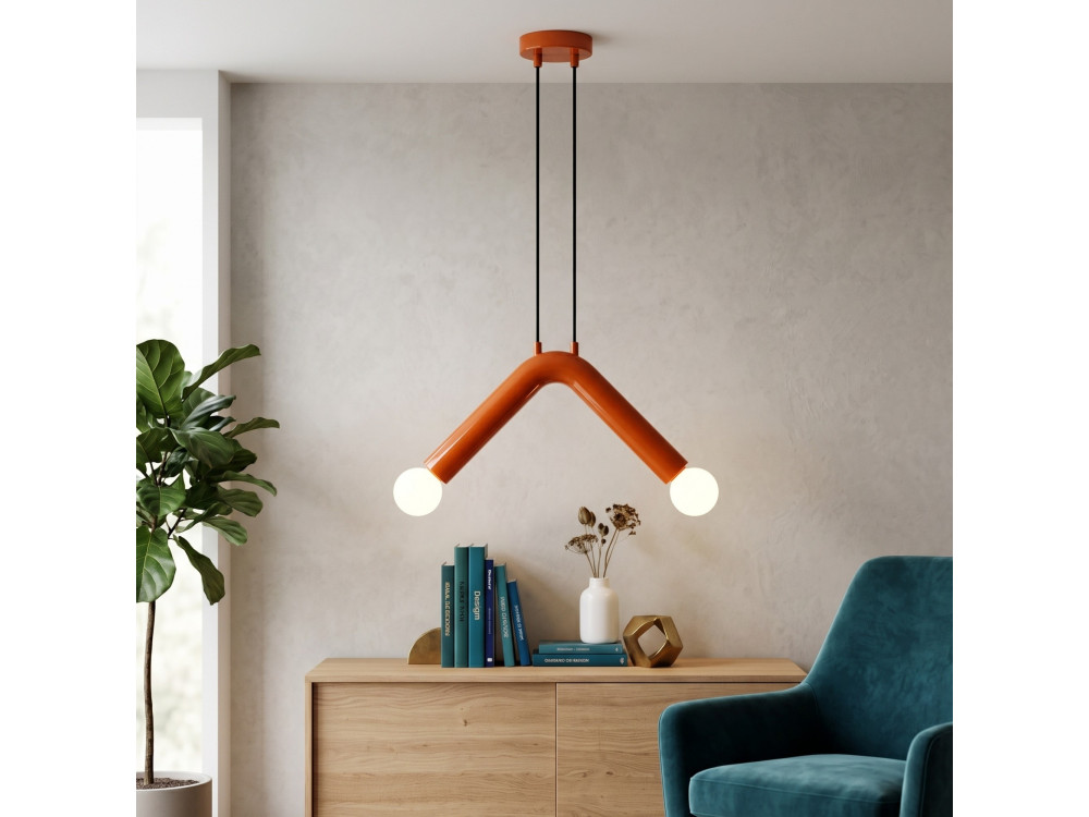 Candeeiro suspenso em metal «Balance» - 33 x 15 cm - Laranja
