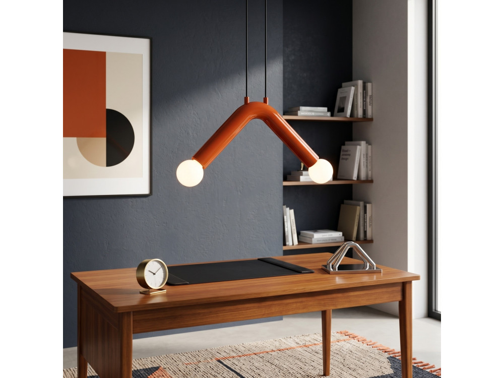 Candeeiro suspenso em metal «Balance» - 33 x 15 cm - Laranja