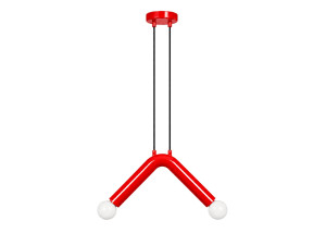 Candeeiro suspenso em metal «Balance» - 33 x 15 cm - Vermelho