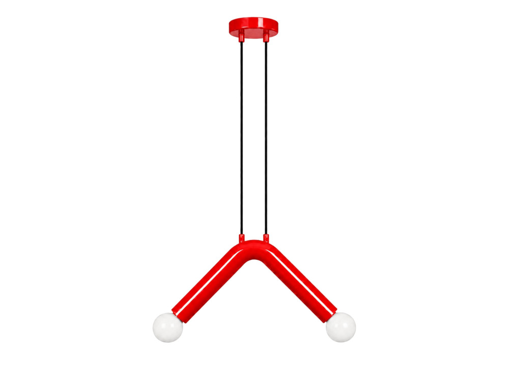 Candeeiro suspenso em metal «Balance» - 33 x 15 cm - Vermelho