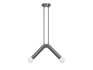 Candeeiro suspenso em metal «Balance» - 33 x 15 cm - Cinzento