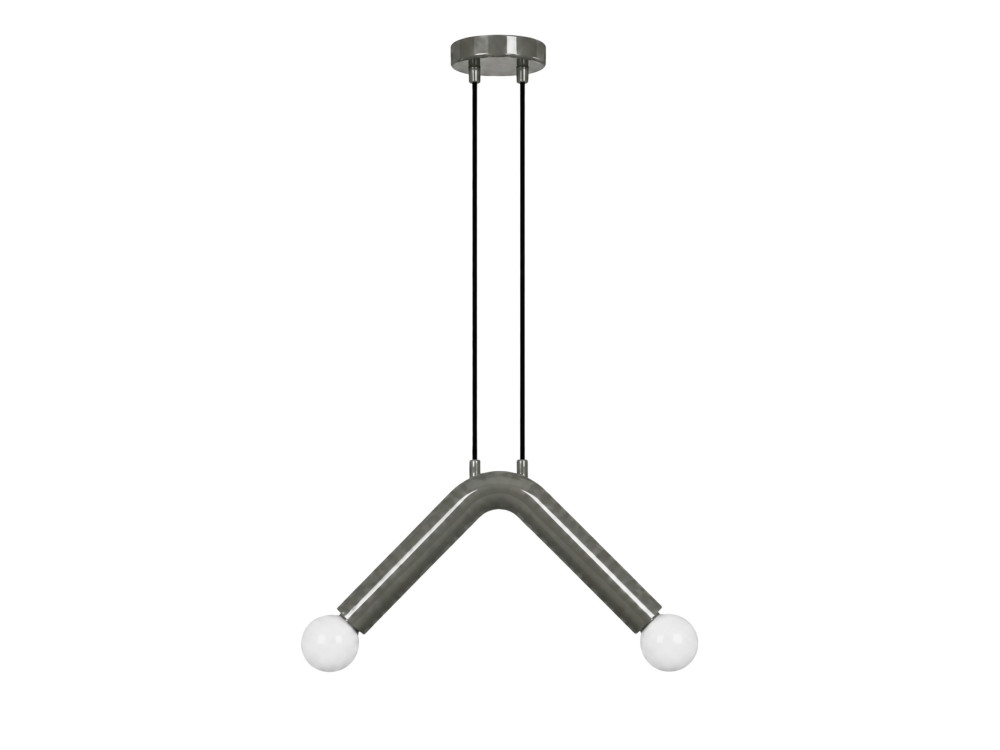 Candeeiro suspenso em metal «Balance» - 33 x 15 cm - Cinzento