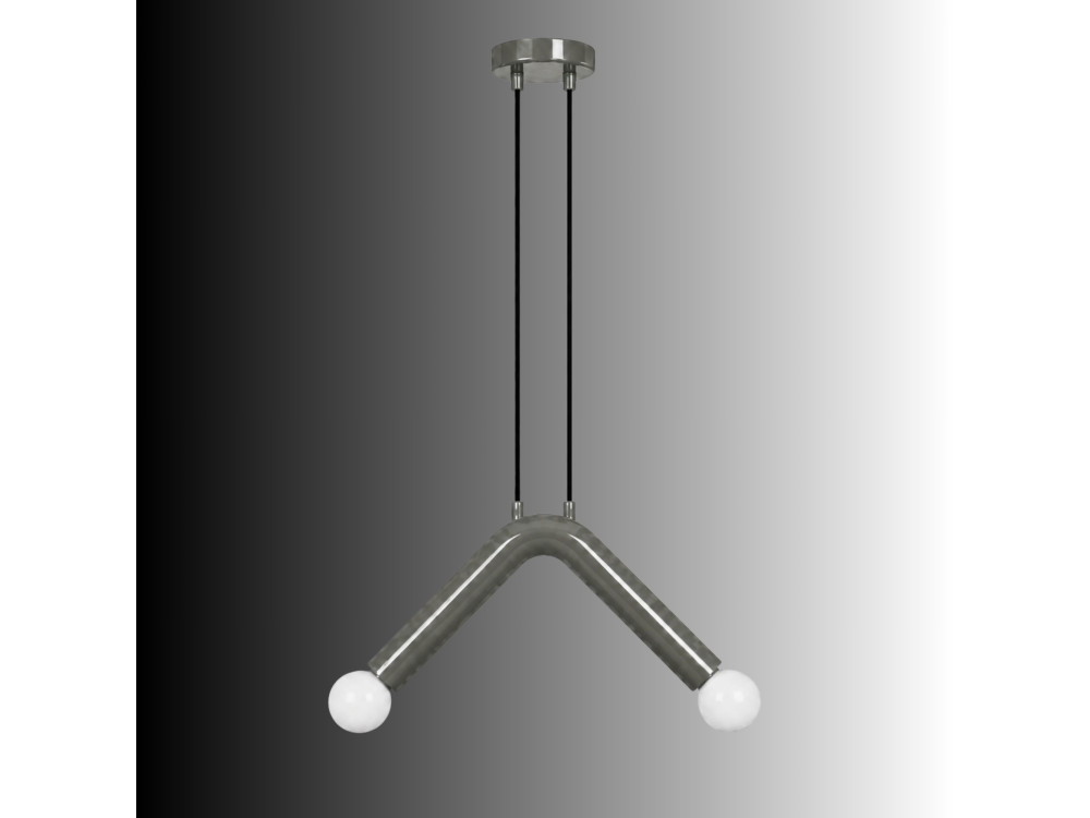 Candeeiro suspenso em metal «Balance» - 33 x 15 cm - Cinzento
