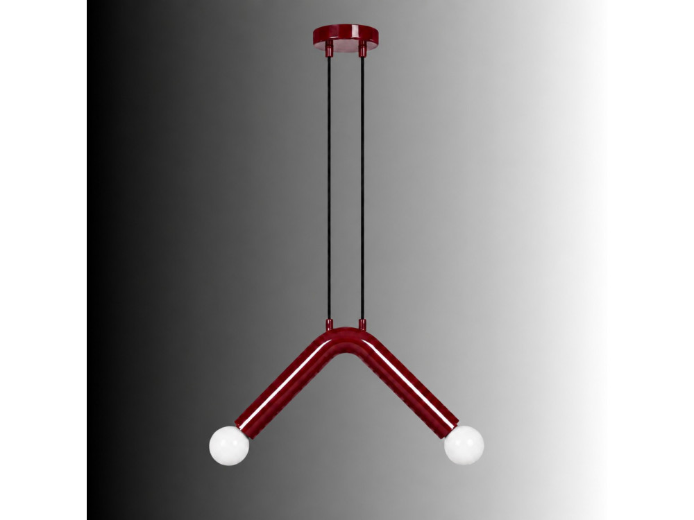 Candeeiro suspenso em metal «Balance» - 33 x 15 cm - Vermelho