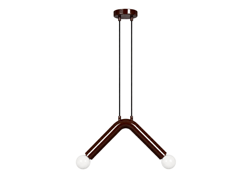 Candeeiro suspenso em metal «Balance» - 33 x 15 cm - Castanho