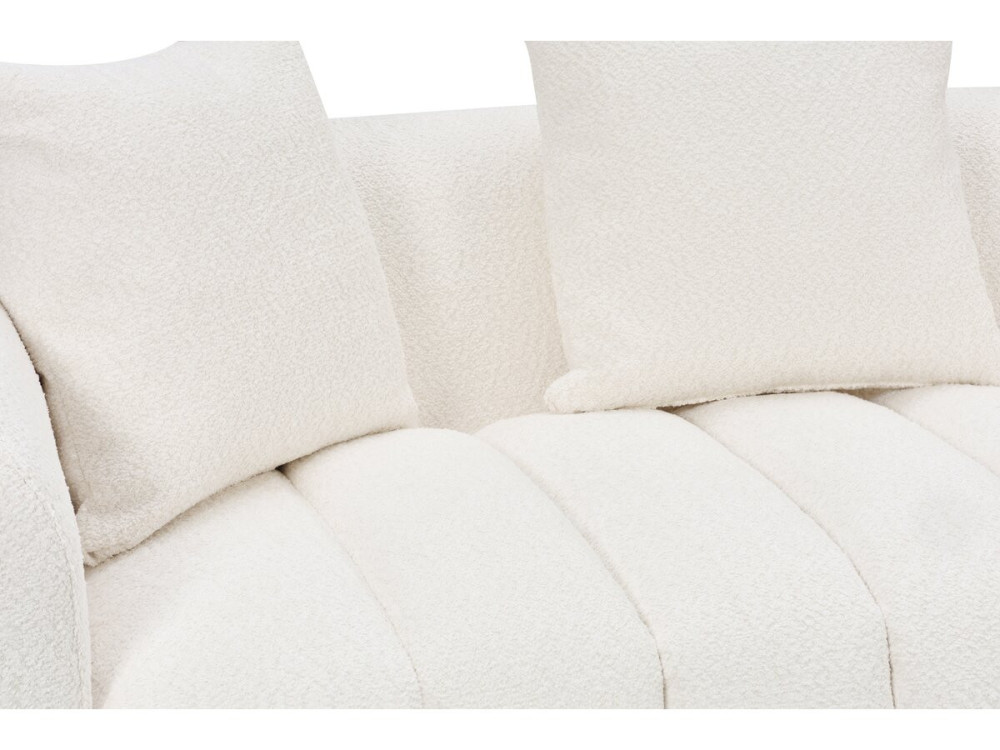 Sofá reto estilo «bubble» em tecido texturado «La Fayette» - 3 lugares - Creme