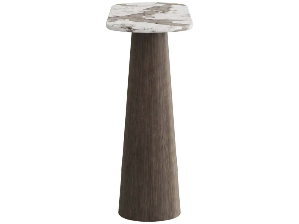 Mesa de apoio em madeira com tampo em cerâmica «Zora» — 140 x 40 x 80 cm — Castanho