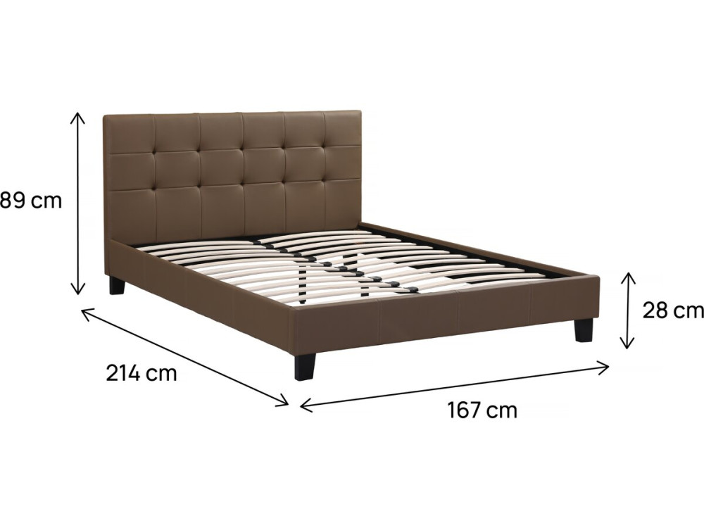 Cama"Julia" - 160 x 200 cm - Marrom