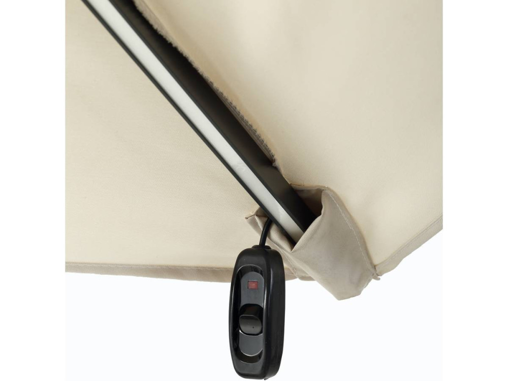 Guarda-sol de jardim deportado LED Alu "Sun 4 Luxe" - Retângulo - 3 x 4 m - Ecru