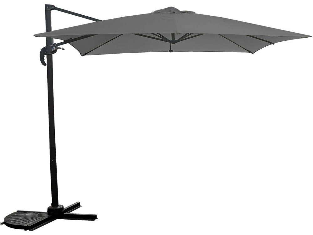 Guarda-sol de jardim deslocado - 2,5 x 2,5 m - Cinza