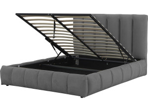 Cama com baú "Annie" 140 x 190 cm - Cinza