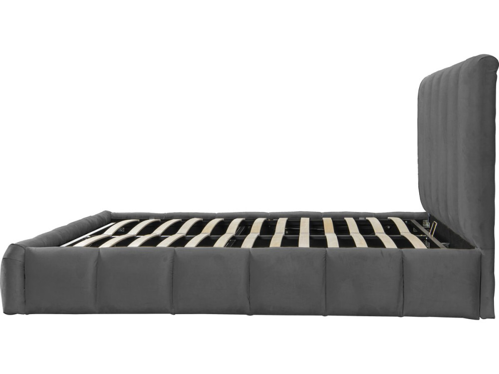 Cama com baú "Annie" 140 x 190 cm - Cinza